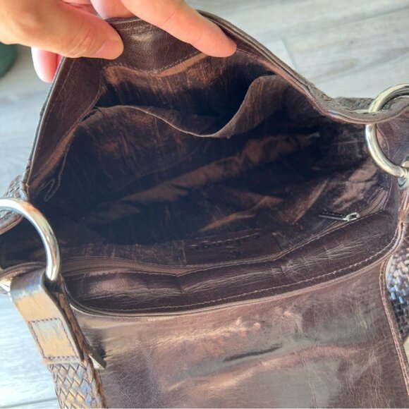 Calonge Brown Braided Leather Tote  Bag - Picture 9 of 16